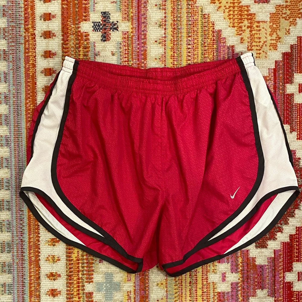 Nike Women's Pink and White Athletic Running Shorts